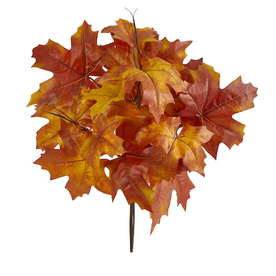 18&#x22; Orange Autumn Maple Leaf Bush, 2ct.